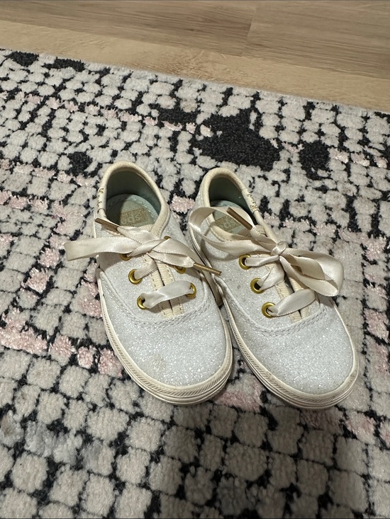 kate spade Other - Kate Spade Champion Glitter Ribbon-Lace Baby Girl Sneakers in Cream